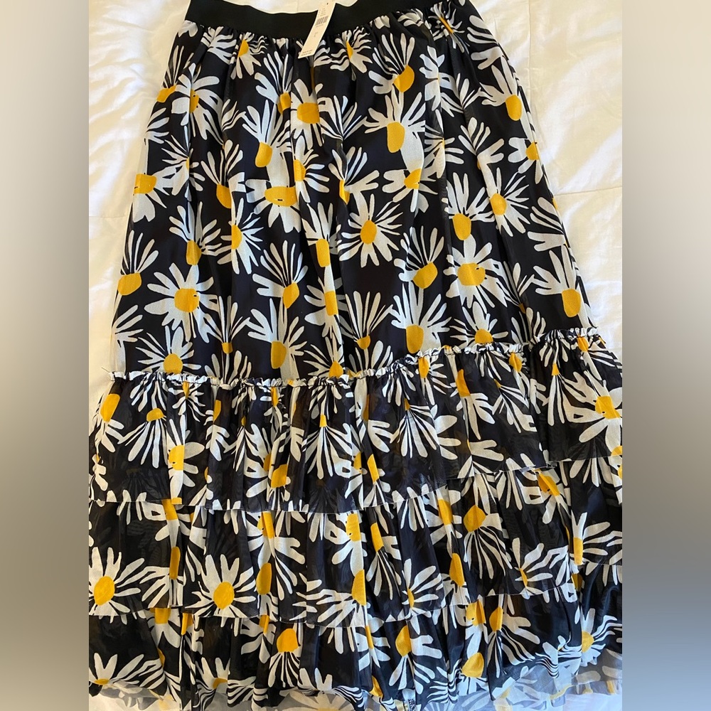 Eva Franco for Anthropologie tiered midi skirt
